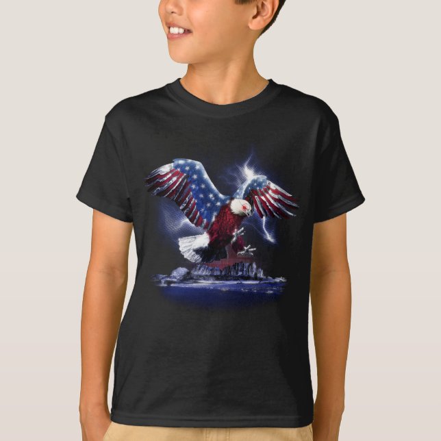 Camiseta Adler mit Flügeln der amerikanischen Flagge (Anverso)