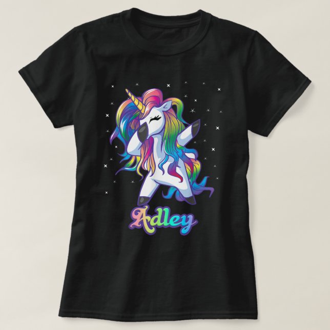 Camiseta ADLEY Nombre Personalizado personalizado Rainbow U (Diseño del anverso)