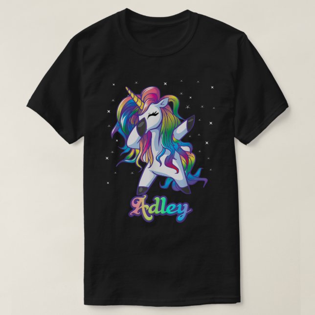 Camiseta ADLEY Nombre Personalizado personalizado Rainbow U (Diseño del anverso)