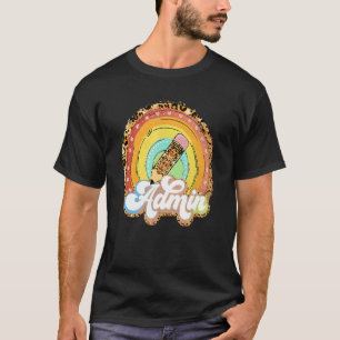 Camiseta Admin Leopardo Lápiz Arcoíris De vuelta a la escue
