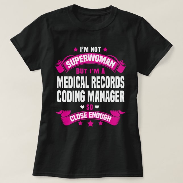 Camiseta Administrador de codificación de registros médicos (Diseño del anverso)