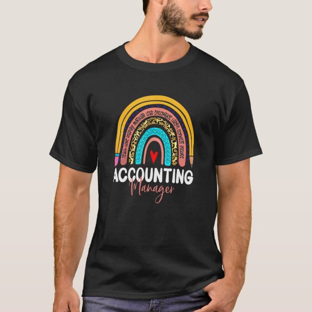Camiseta Administrador de contabilidad Leopard Rainbow Acco (Anverso)