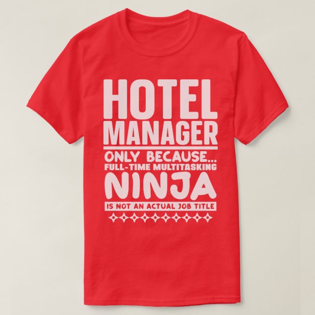 Camiseta Administrador de hoteles Ninja (Diseño del anverso)
