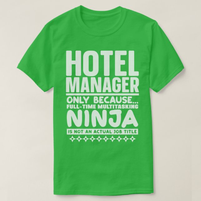 Camiseta Administrador de hoteles Ninja (Diseño del anverso)
