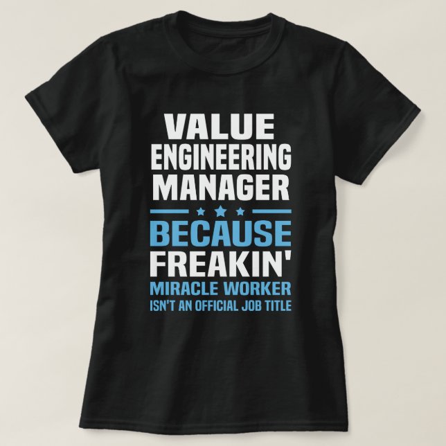 Camiseta Administrador de ingeniería de valores (Diseño del anverso)