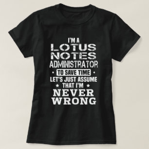 Camiseta Administrador de Lotus Notes