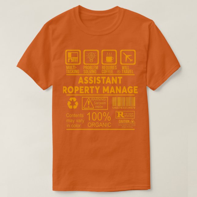 CAMISETA ADMINISTRADOR DE PROPIEDADES ASISTENTES DISEÑO NIC (Diseño del anverso)
