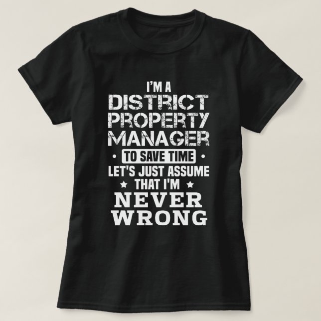 Camiseta Administrador de propiedades de distrito (Diseño del anverso)