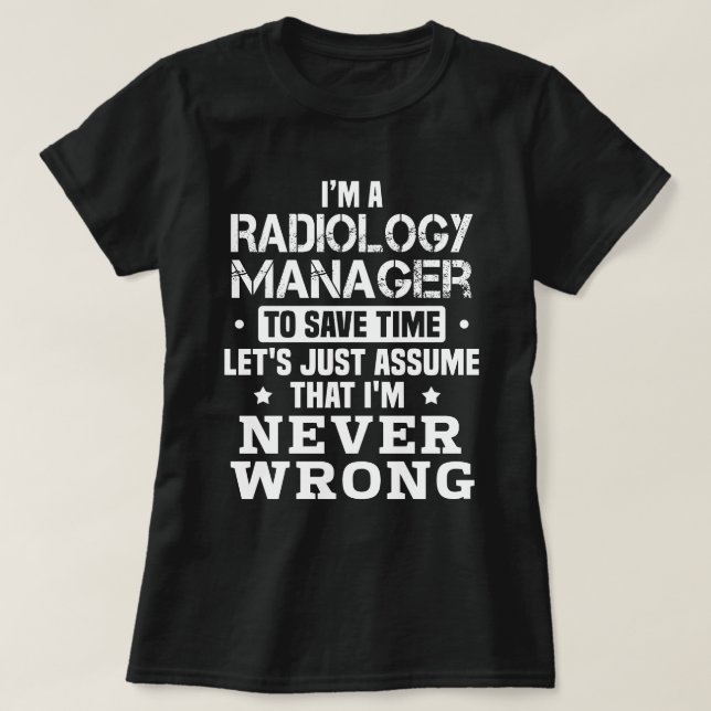 Camiseta Administrador de radiología (Diseño del anverso)