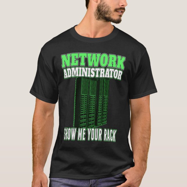 Camiseta Administrador de red Mostrar el Pu del rack (Anverso)