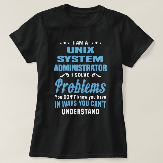 Camiseta Administrador de sistemas UNIX (Diseño del anverso)