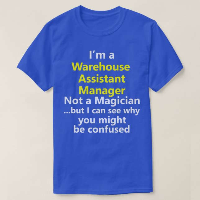 Camiseta Administrador de sitio Asistente de almacén Título (Diseño del anverso)