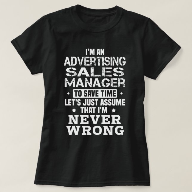 Camiseta Administrador de ventas de publicidad (Diseño del anverso)