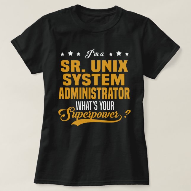 Camiseta Administrador del sistema Sr. Unix (Diseño del anverso)