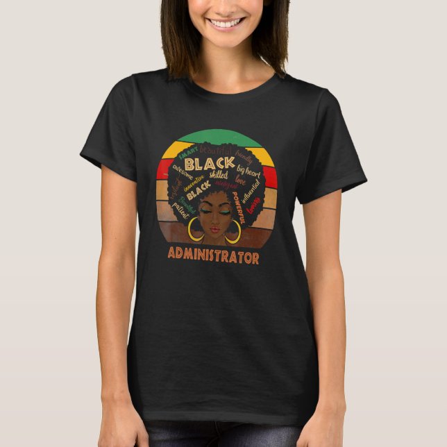 Camiseta Administradora afroamericanas mujeres negras (Anverso)