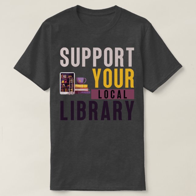 Camiseta Admite su biblioteca local 21 (Diseño del anverso)