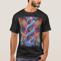 ADN cósmico: Diseño psicodélico vibrante/Tee negro