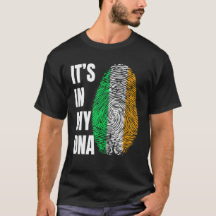 Camiseta ADN de huella dactilar Biometría Bandera irlandesa