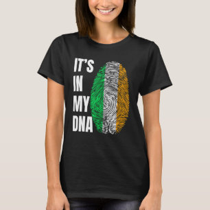 Camiseta ADN de huella dactilar Biometría Bandera irlandesa