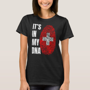 Camiseta ADN de huella dactilar Biometría Bandera Suiza Sui