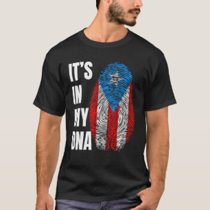 Camiseta ADN de huella digital Biometría Bandera boricua Pu