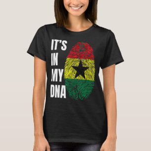 Camiseta ADN de huella digital Biometría Bandera de Ghana