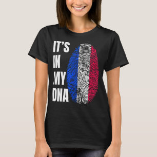 Camiseta ADN de huella digital Biometría Bandera francesa F