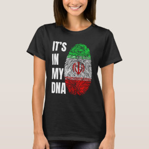 Camiseta ADN de huella digital Biometría Bandera iraní Irán