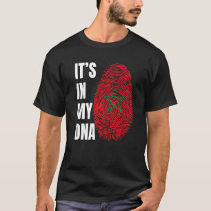 Camiseta ADN de huella digital Biometría Bandera marroquí M