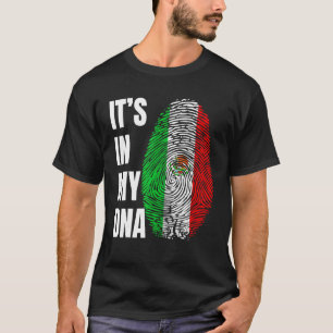 Camiseta ADN de huella digital Biometría Bandera mexicana M