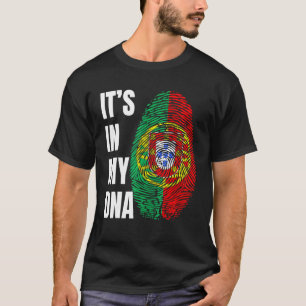 Camiseta ADN de huella digital Biometría Bandera portuguesa