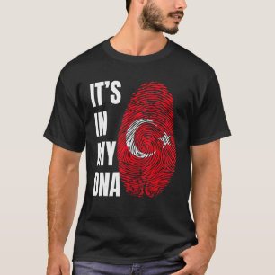 Camiseta ADN de huella digital Biometría Bandera turca Turq
