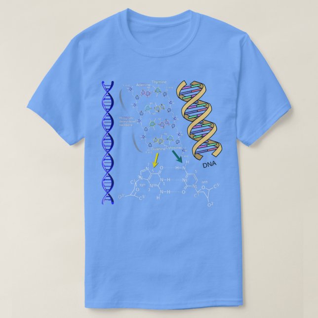 Camiseta ADN Moléculas de fórmula química de doble helix Sc (Diseño del anverso)