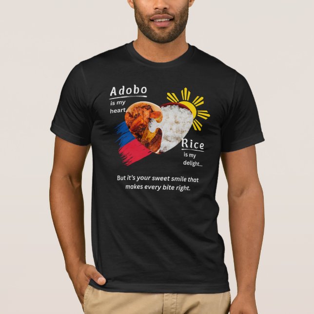 Camiseta Adobo + arroz = verdadero amor (Anverso)