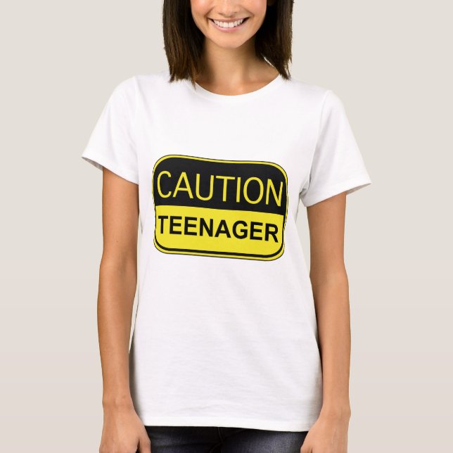 Camiseta Adolescente de precaución (Anverso)