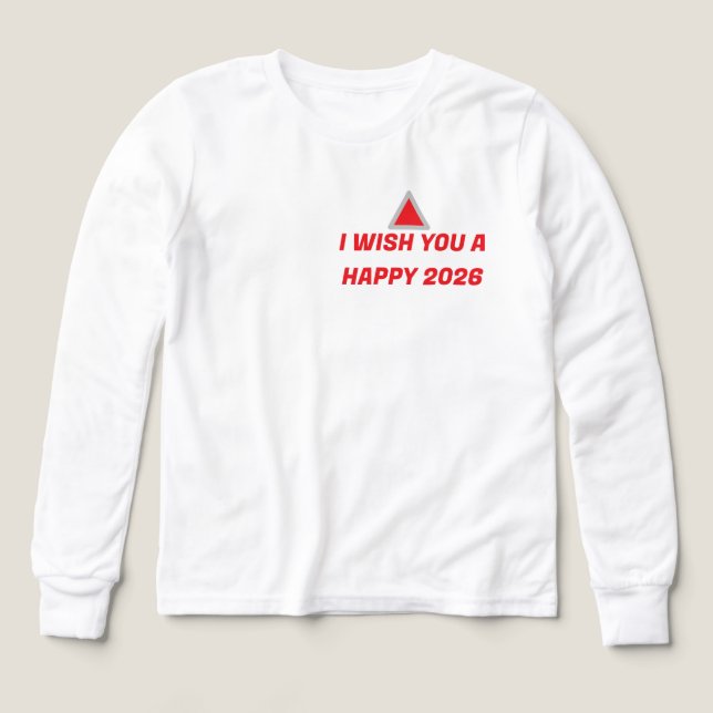 "Camiseta Adolescente Feliz Año Nuevo 2026  (Diseño frontal)