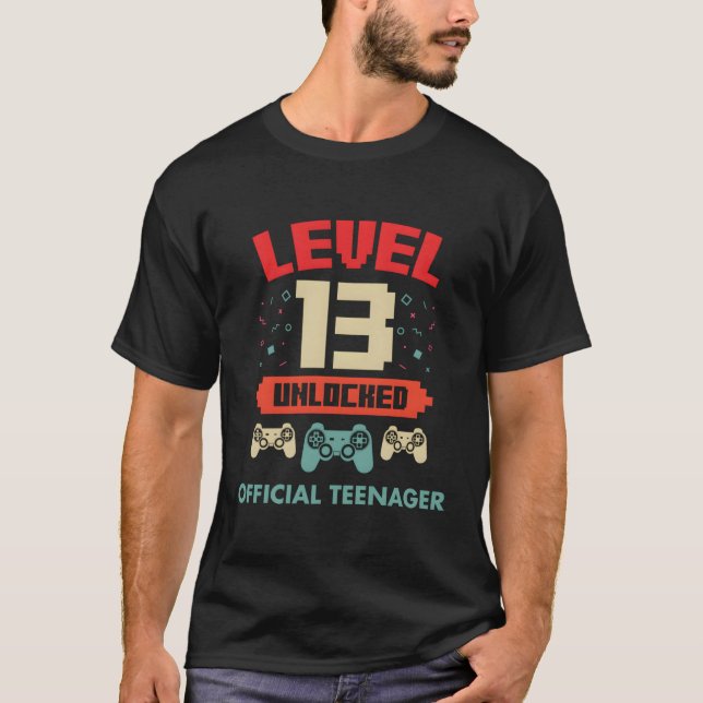 Camiseta Adolescente Oficial 13º Nivel De Cumpleaños 13 Des (Anverso)