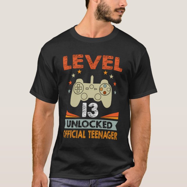 Camiseta Adolescente Oficial 13º Nivel De Cumpleaños 13 Des (Anverso)