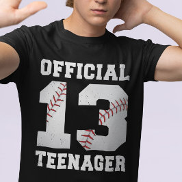 Camiseta Adolescente Oficial 13 años Béisbol de cumpleaños 