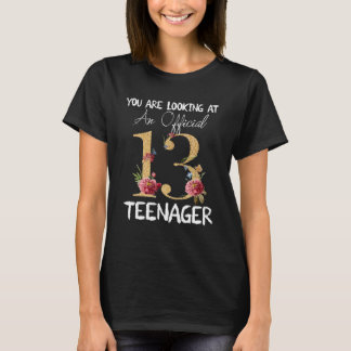 Camiseta Adolescente Oficial 13 años Chica de cumpleaños 13