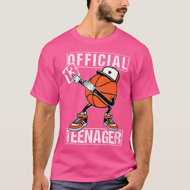 Camiseta Adolescente Oficial 13 Años Funny Basketba (Anverso)