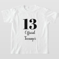 Adolescente oficial 13 años Personalizado Blanco N