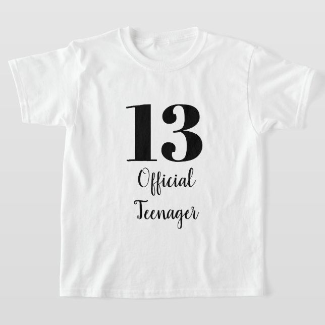 Camiseta Adolescente oficial 13 años Personalizado Blanco N (Distribución)