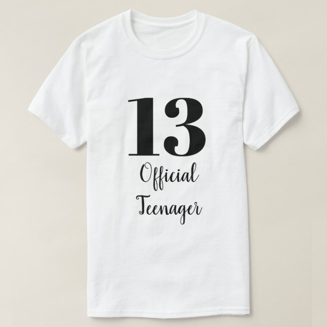 Camiseta Adolescente oficial 13 años Personalizado Blanco N (Diseño del anverso)