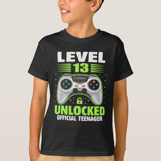 Camiseta Adolescente oficial 13° nivel de cumpleaños 13 des (Anverso)