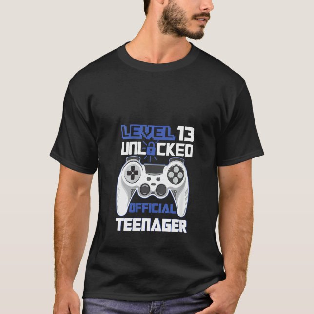 Camiseta Adolescente oficial desbloqueada de nivel 13 de ni (Anverso)
