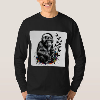 Camiseta ADOM Premium "Gorila de la Música" Minimalista Man