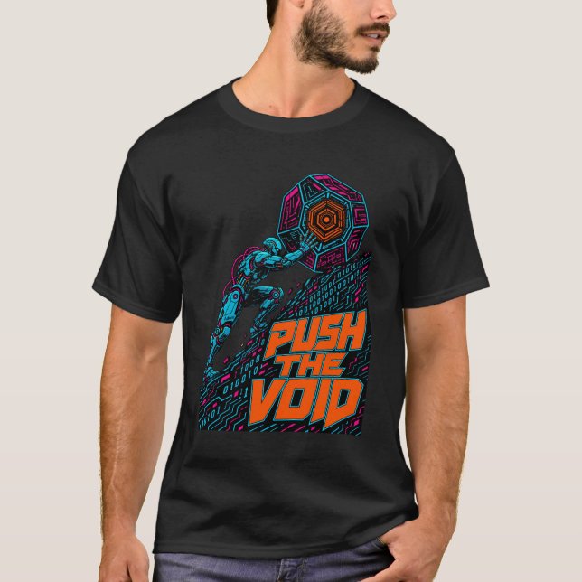 Camiseta ADOM Push The Void Arte Cibernético (Anverso)