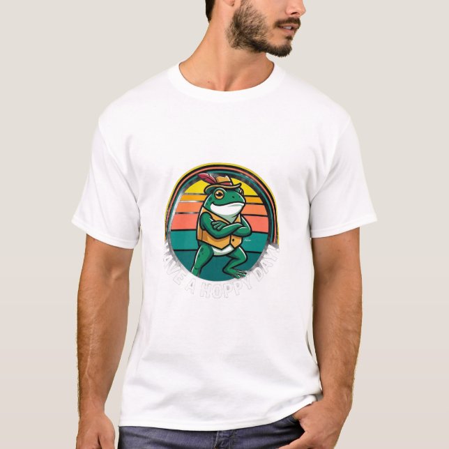 Camiseta ADOM Retro Sunset Frog Biker (Anverso)