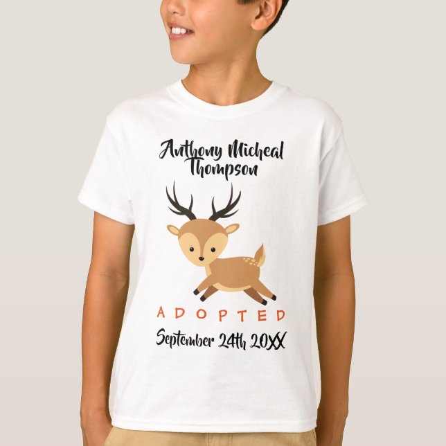 Camiseta Adopción adoptada del arbolado de los ciervos - (Anverso)